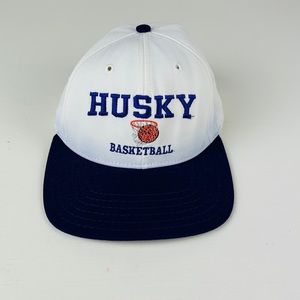 Vintage 80s 90s UW Washington Huskies Basketball Hat White Pro-Line